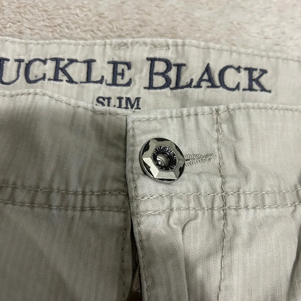 Buckle Black parachute Cargo Shorts Mens 38 12in Stone Meltdown Slim Fit Y2K